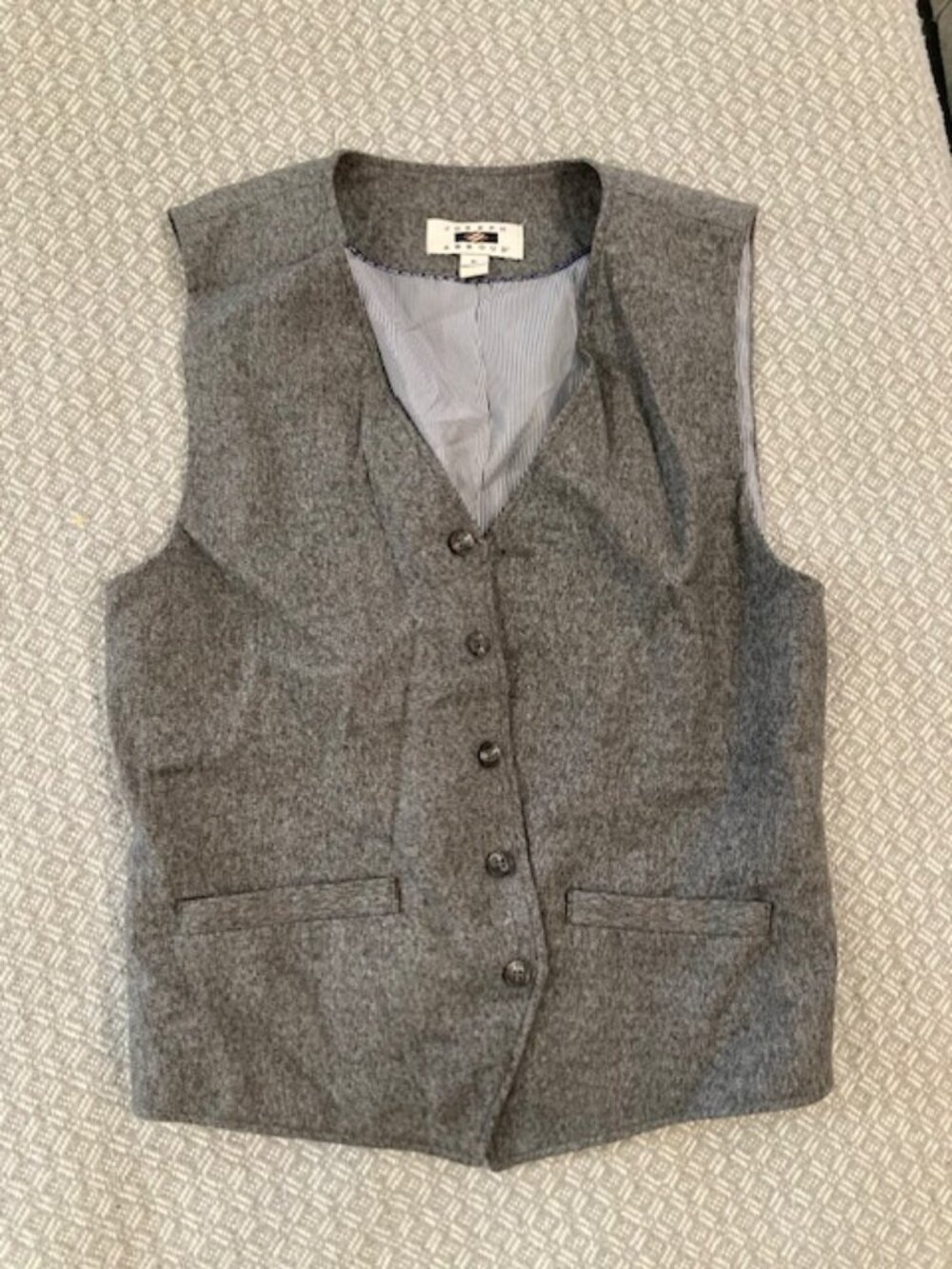 Joseph Abboud Heathered Gray Vest Size Small